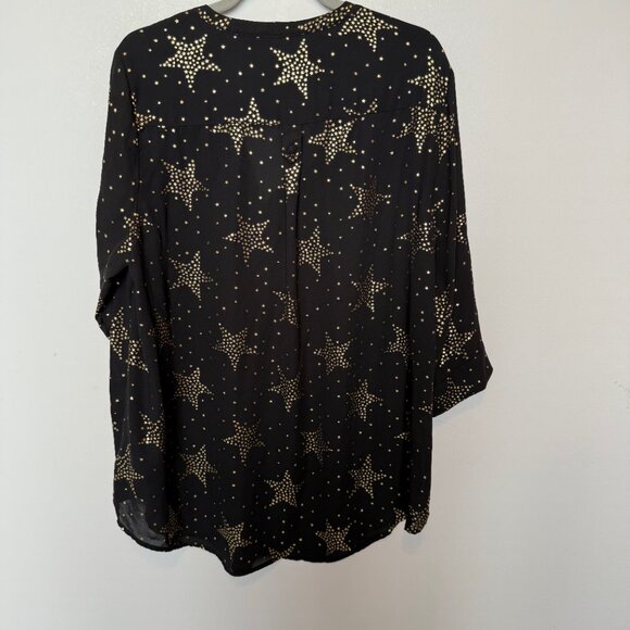 Torrid Harper Black & Gold V-Neck Top Size 1 - Picture 3 of 8